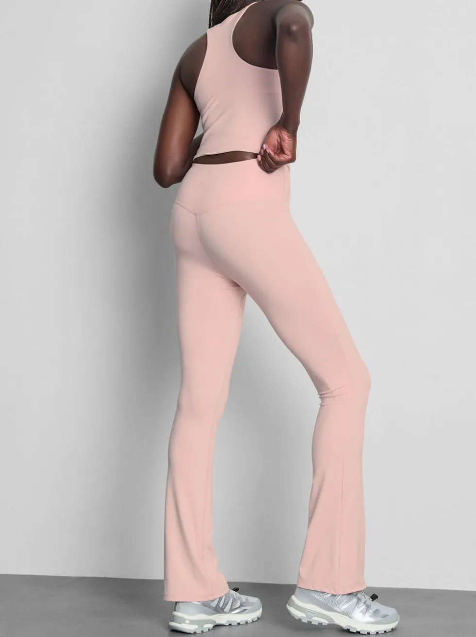 Active-Leggings mit hohem Bund und ausgestelltem Bein