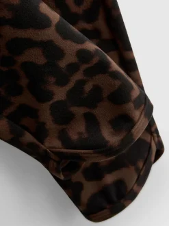 Active-Leggings mit hohem Bund und Leopardenmuster
