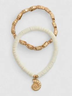 Armbänder mit Muschelanhänger, 2er-Pack