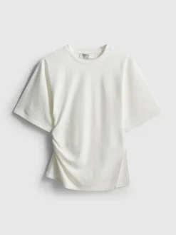 Asymmetrisches „The Edit“ T-Shirt mit Raffung