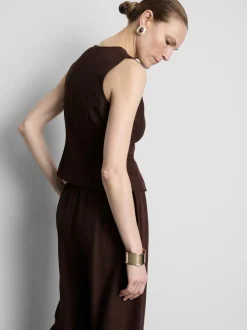 Asymmetrische Weste aus Baumwollmischung