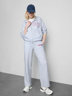 Athletics-Hoodie aus Baumwollmischung mit Reißverschluss