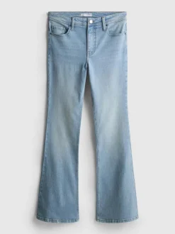 Ausgestellte Denim-Jeans mit mittelhohem Bund