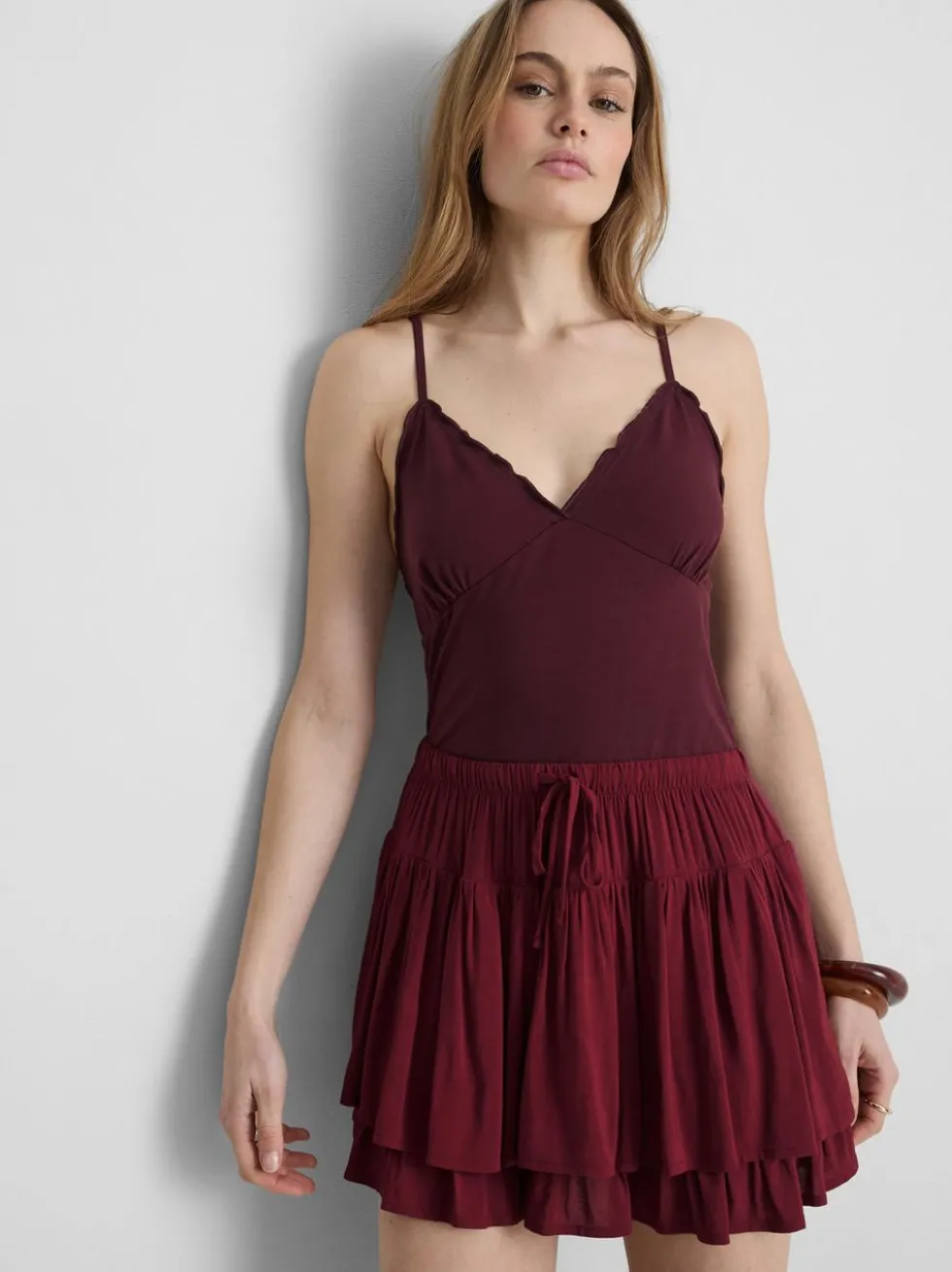 Babydoll-Trägertop mit V-Ausschnitt