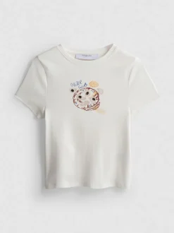 Baby Tee aus Baumwolle mit Grafik