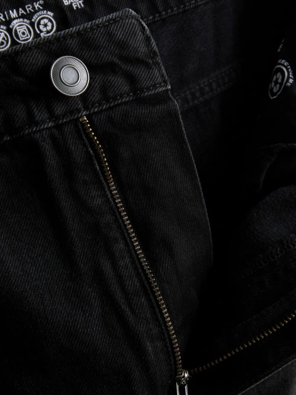Baggy-Jeans mit mittlerer Leibhöhe