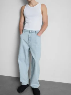 Baggy-Jeans mit mittlerer Leibhöhe