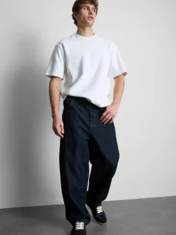 Baggy-Jeans mit mittlerer Leibhöhe