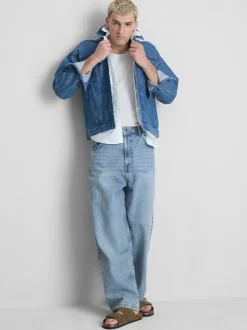Baggy-Jeans mit mittlerer Leibhöhe