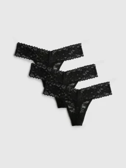Bandeau-Tangas aus Spitze, 3er-Pack