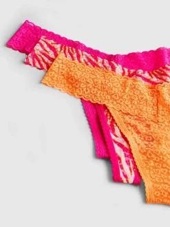 Bandeau-Tangas aus Spitze, 3er-Pack