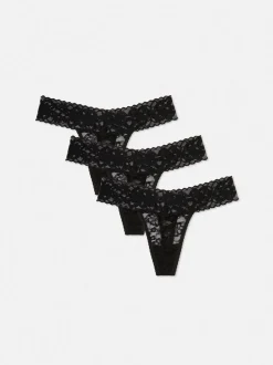 Bandeau-Tangas aus Spitze, 3er-Pack