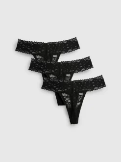 Bandeau-Tangas mit Spitze, 3er-Pack
