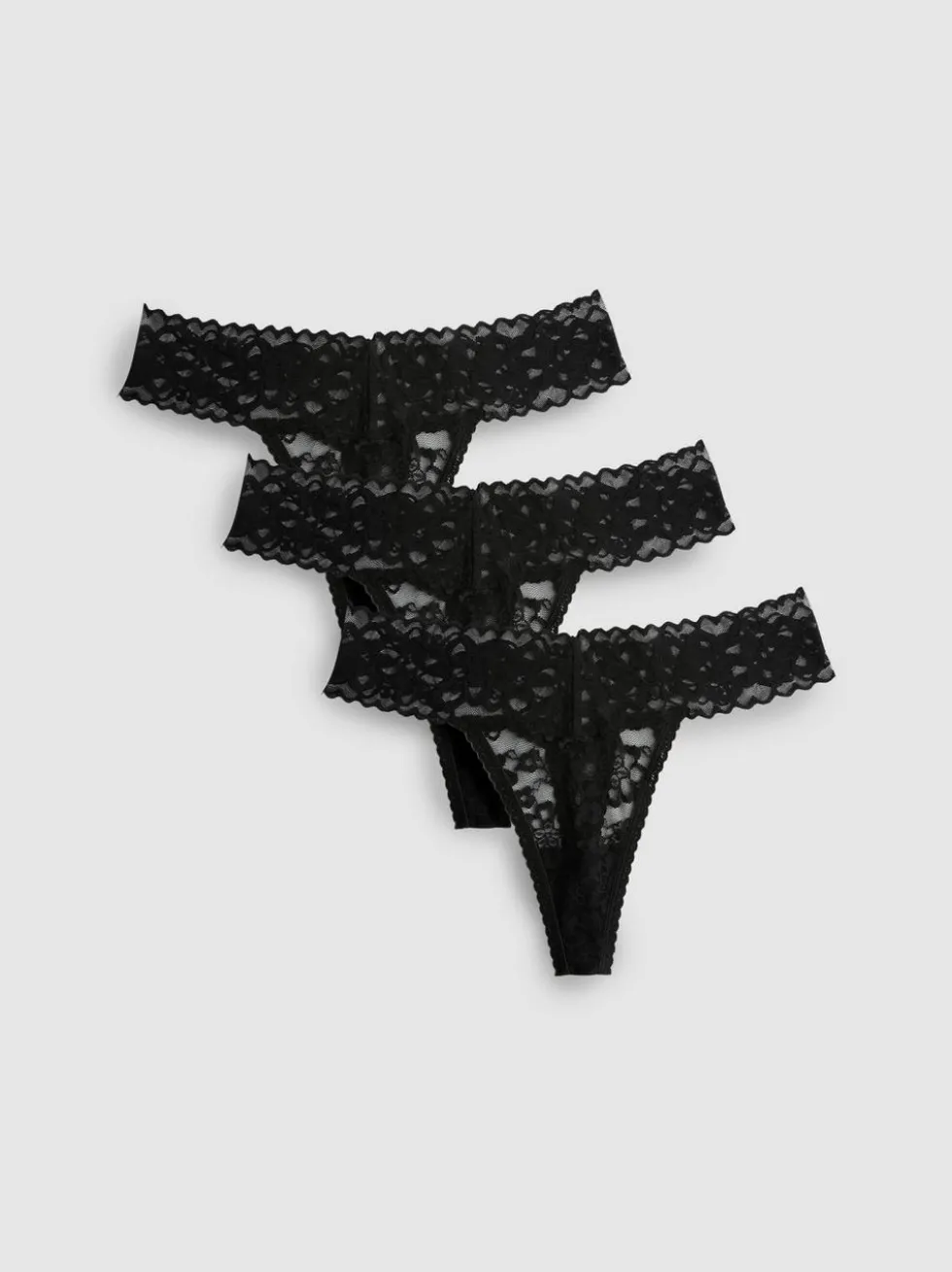 Bandeau-Tangas mit Spitze, 3er-Pack