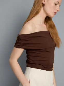 Bardot-Top aus Jersey