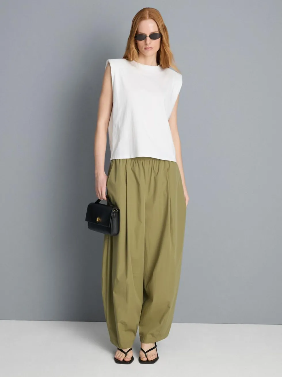 Barrel-Hose mit Papertouch und Bundfalten