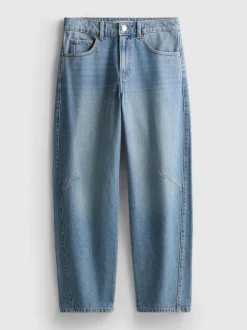Barrel-Jeans mit mittlerer Leibhöhe