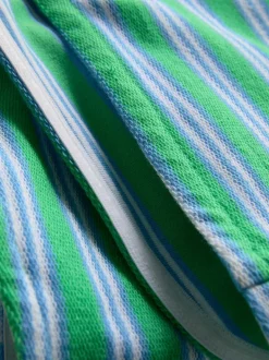 Bauchfreies, gestreiftes Bandeau-Top mit hohem Baumwollanteil