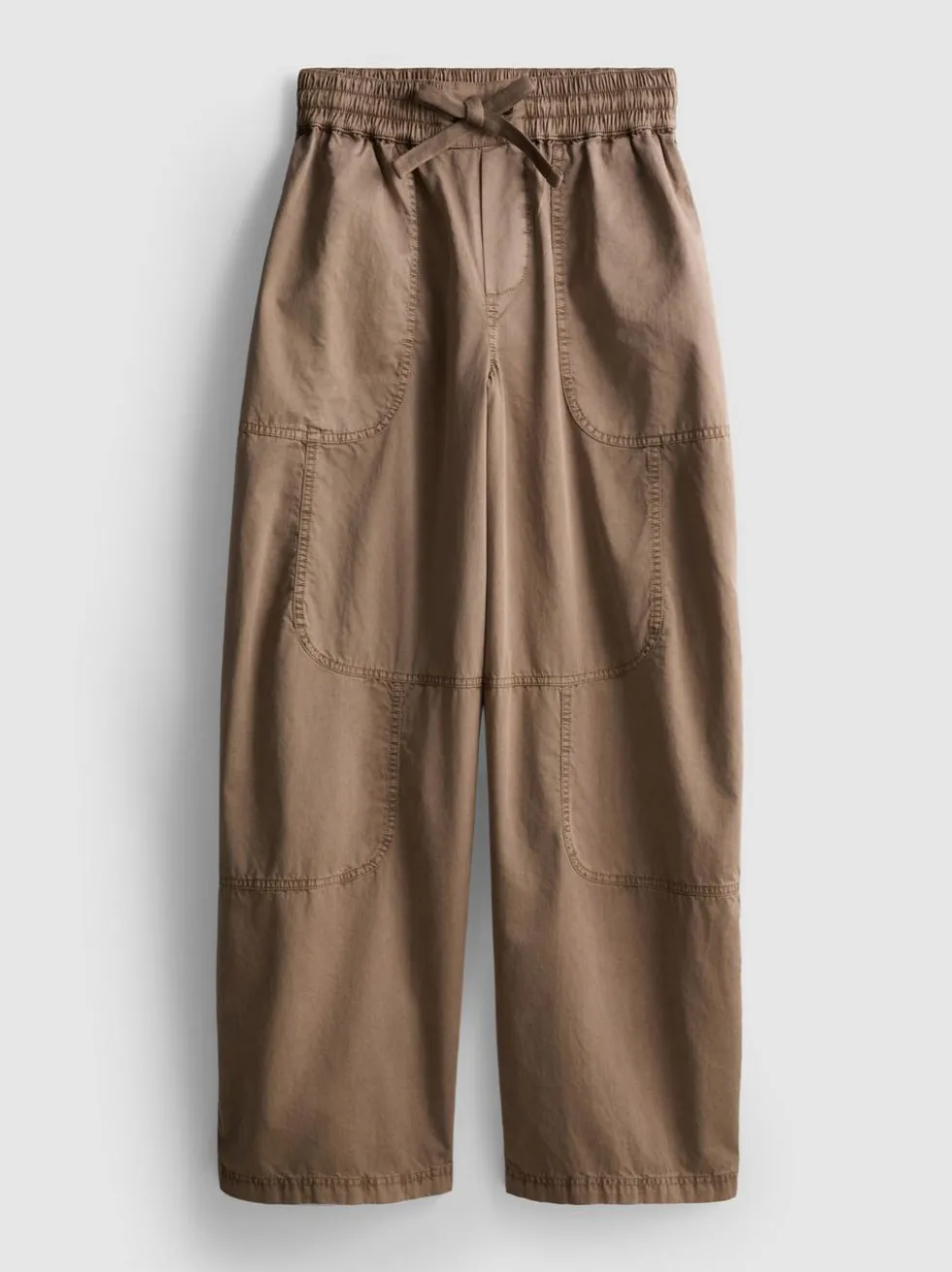 Baumwoll-Cargohose mit weitem Bein