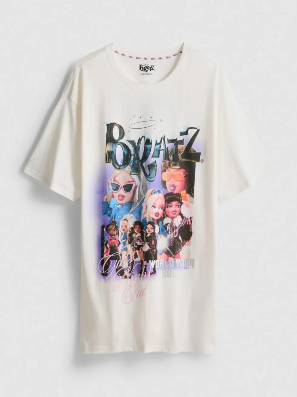 Baumwoll-Nachthemd im Oversized-Look mit „Bratz“-Grafik