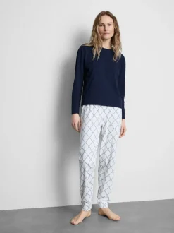 Baumwoll-Schlafanzug mit Sweatshirt und Print