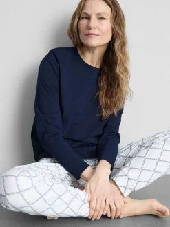 Baumwoll-Schlafanzug mit Sweatshirt und Print