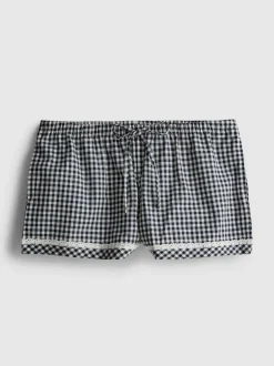 Baumwoll-Schlafanzugshorts mit Vichykaros