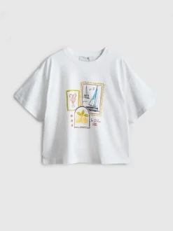 Baumwoll-T-Shirt mit geradem Schnitt