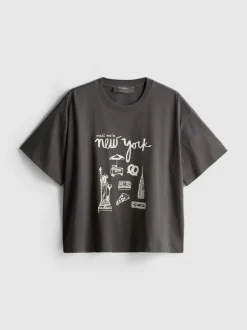 Baumwoll-T-Shirt mit geradem Schnitt