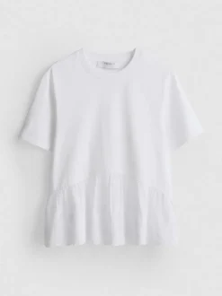 Baumwoll-T-Shirt mit Lochstickerei