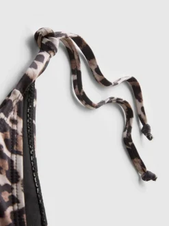 Bedruckte Bikinihose zum seitlichen Binden
