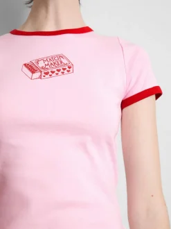 Bedrucktes Ringer-Baby-T-Shirt aus Baumwolle