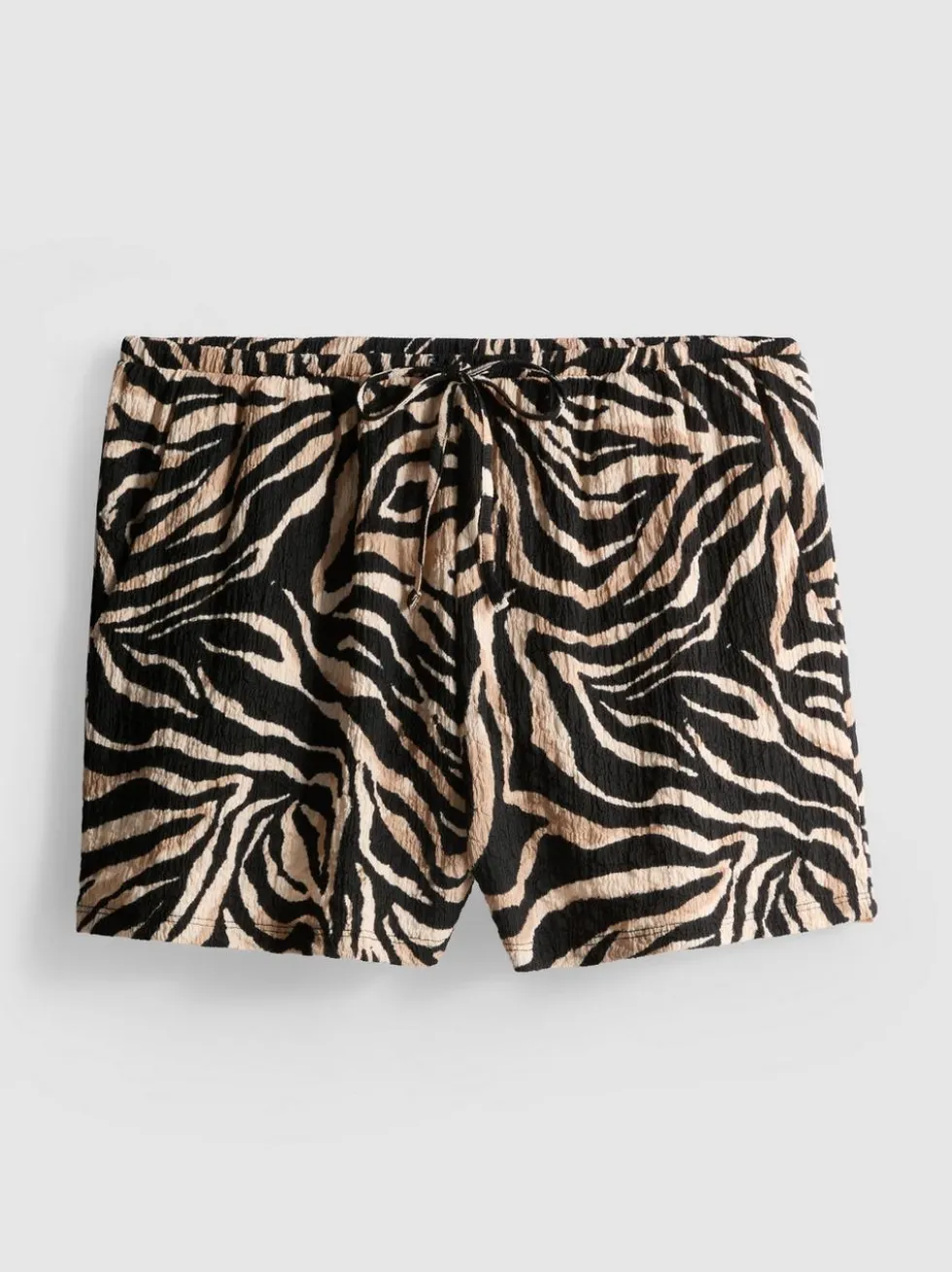 Bedruckte, strukturierte Shorts in Knitteroptik