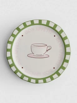 Beilagenteller mit Kaffee-Print