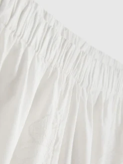 Bestickte Baumwollshorts mit hohem Bund
