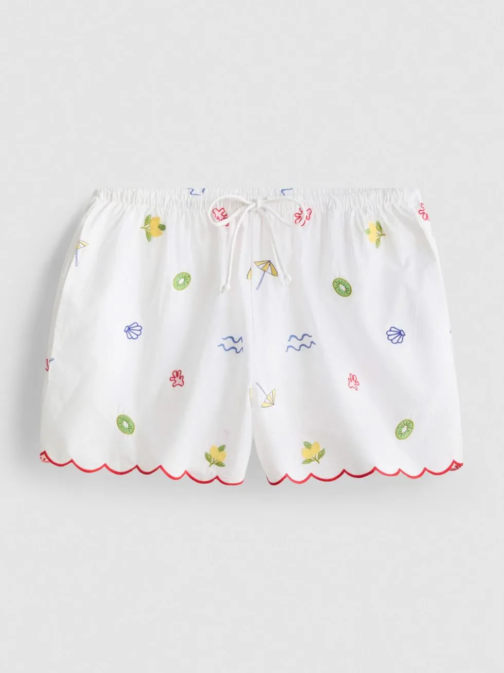 Bestickte „Love To Lounge“ Schlafanzugshorts aus Baumwolle