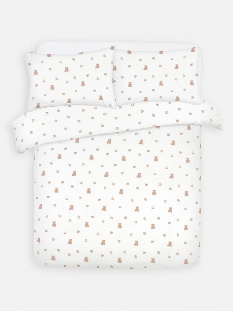 Bettwäsche aus aufgerauter Baumwolle mit Teddybärmuster, Doppelbett