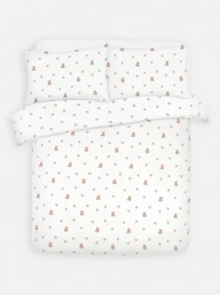 Bettwäsche aus aufgerauter Baumwolle mit Teddybärmuster, Kingsize