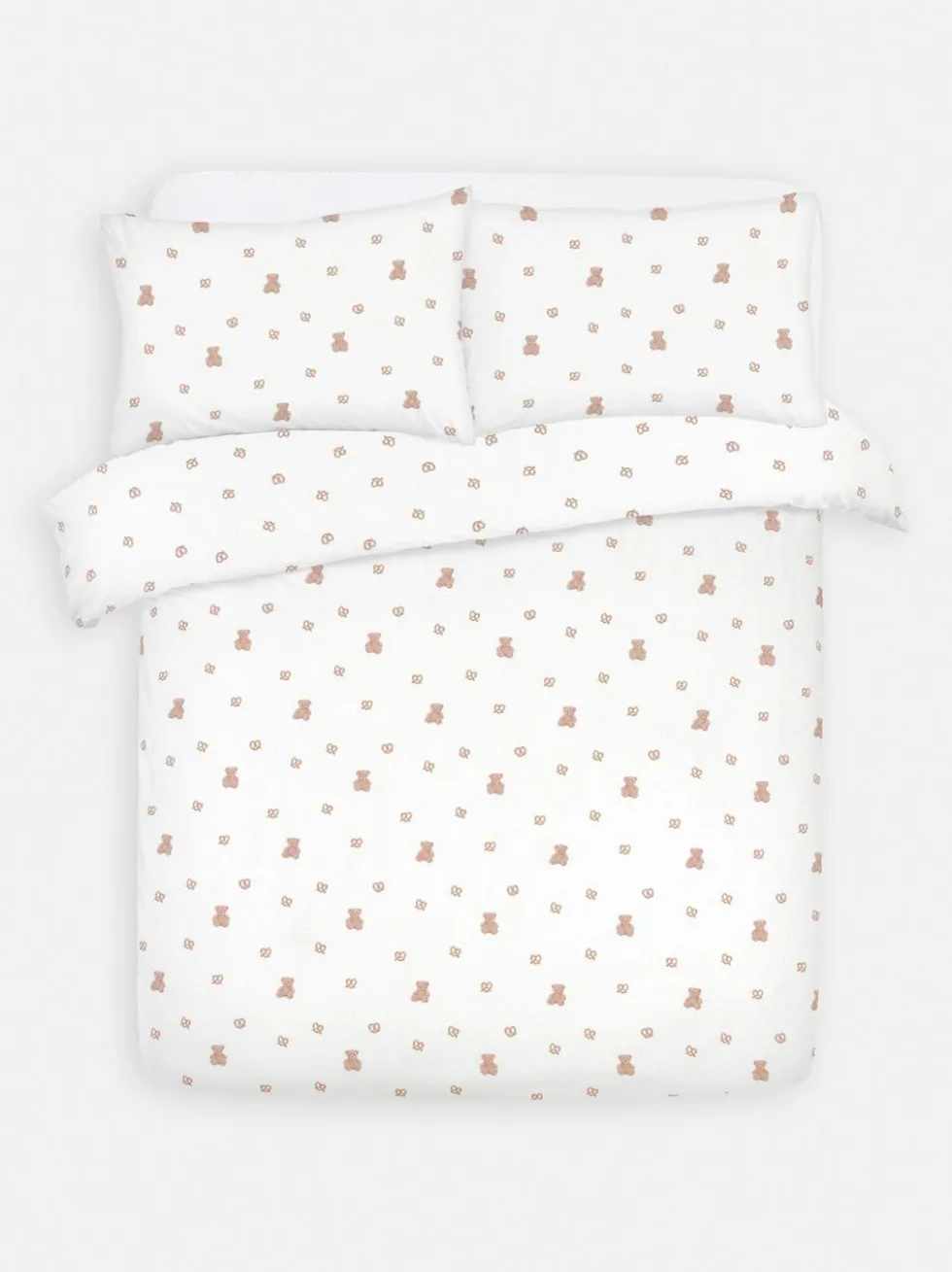 Bettwäsche aus aufgerauter Baumwolle mit Teddybärmuster, Kingsize