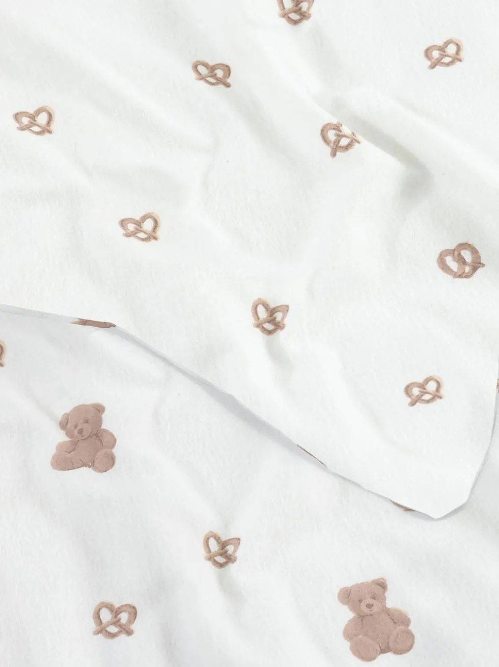 Bettwäsche aus aufgerauter Baumwolle mit Teddybärmuster, Kingsize