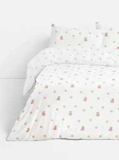 Bettwäsche aus aufgerauter Baumwolle mit Teddybärmuster, Kingsize
