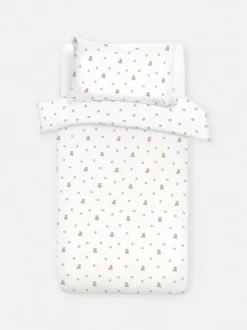 Bettwäsche aus aufgerauter Baumwolle mit Teddybärmuster, Einzelbett