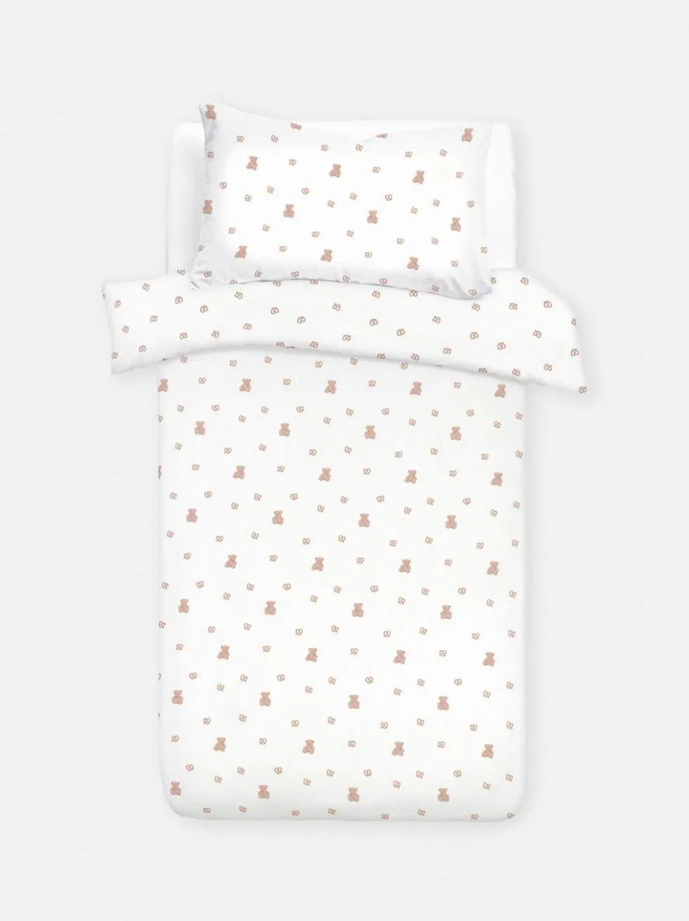 Bettwäsche aus aufgerauter Baumwolle mit Teddybärmuster, Einzelbett