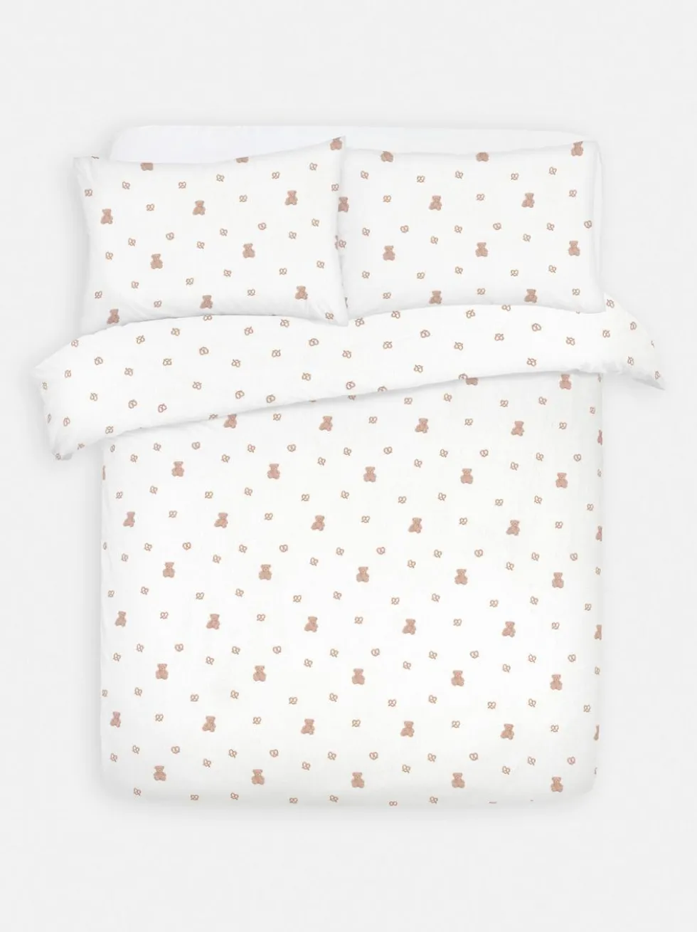 Bettwäsche aus aufgerauter Baumwolle mit Teddybärmuster, Super-Kingsize