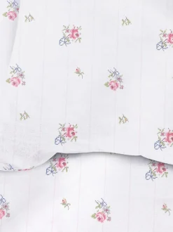 Bettwäsche mit Kreuzstich-Blumenmuster, Super-Kingsize