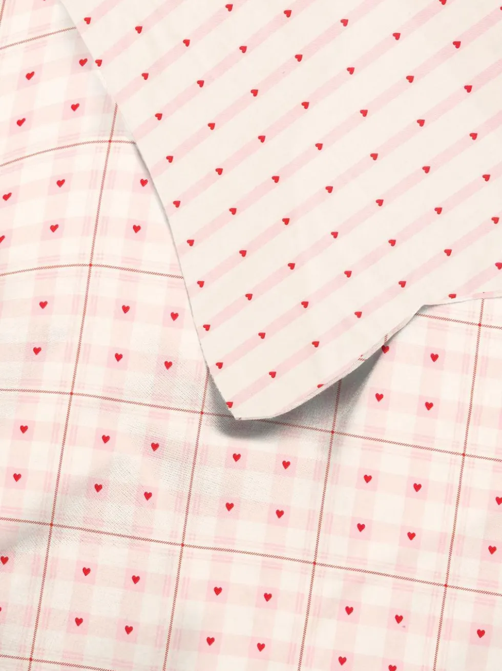 Bettwäsche mit Schottenkaro- und Herzmuster, Doppelbett