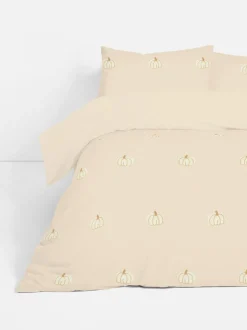 Bettwäscheset aus reiner Baumwolle mit getuftetem Kürbismuster, Kingsize