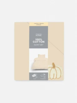 Bettwäscheset aus reiner Baumwolle mit getuftetem Kürbismuster, Einzelbett