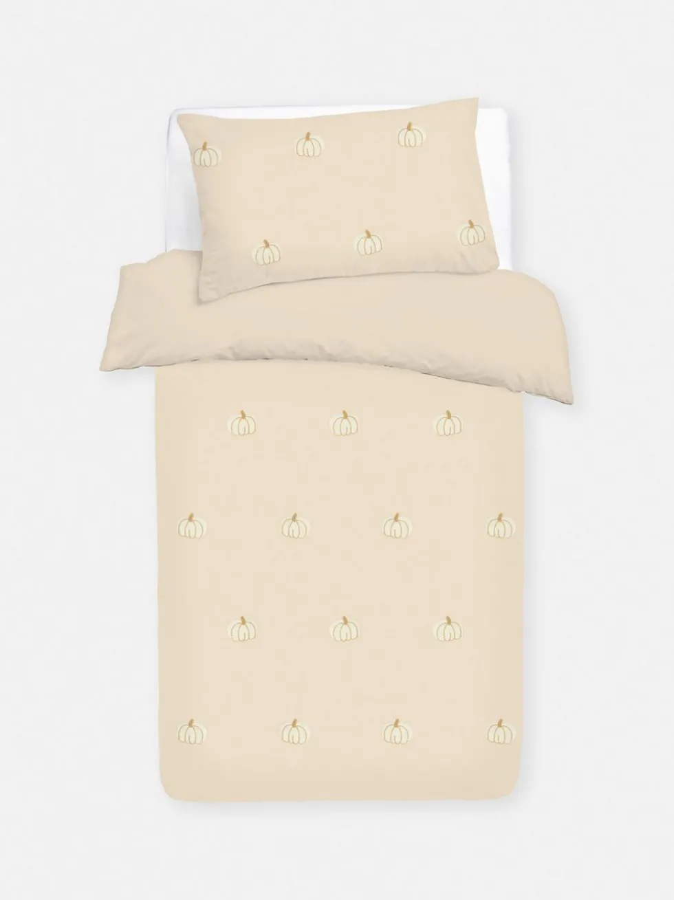 Bettwäscheset aus reiner Baumwolle mit getuftetem Kürbismuster, Einzelbett