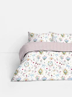 Bettwäscheset mit hohem Baumwollanteil und Länderabzeichen, Kingsize